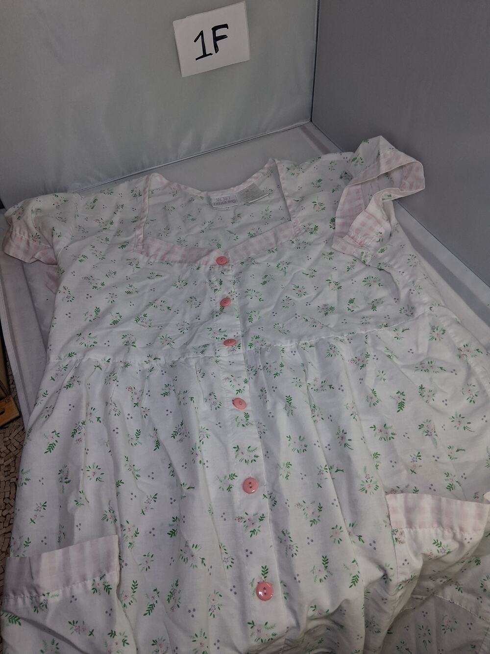 1F Vintage Pajama Nightgown Floral Cotton Medium Secret Treasures
